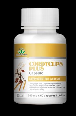 Cordyceps Plus Capsule: Anti-Cancer, Boosts Functions Of liver, lungs, and kidney.