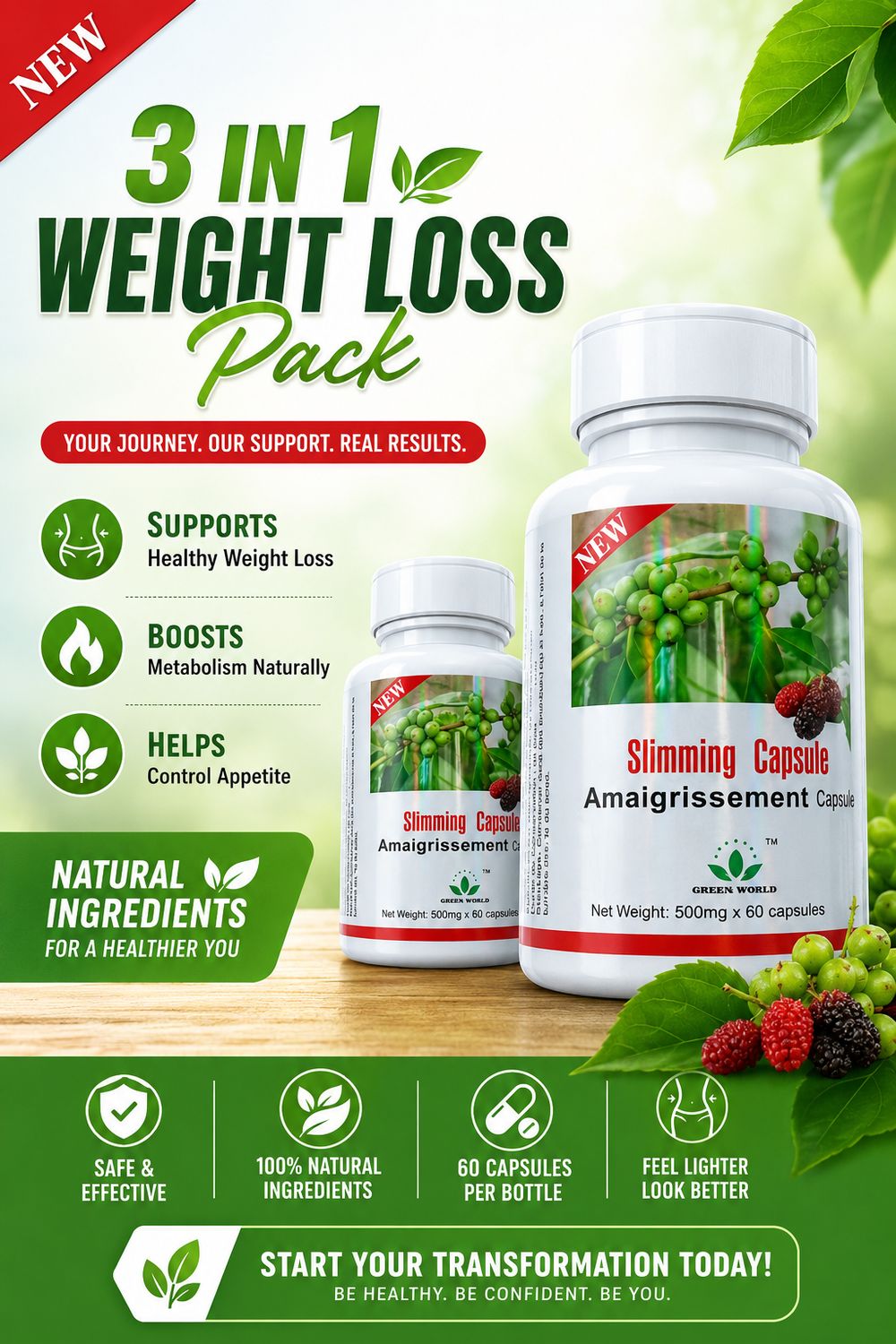 3-In-1 Weight Loss Solutions: Faster Way To Loose Weight in 3 weeks