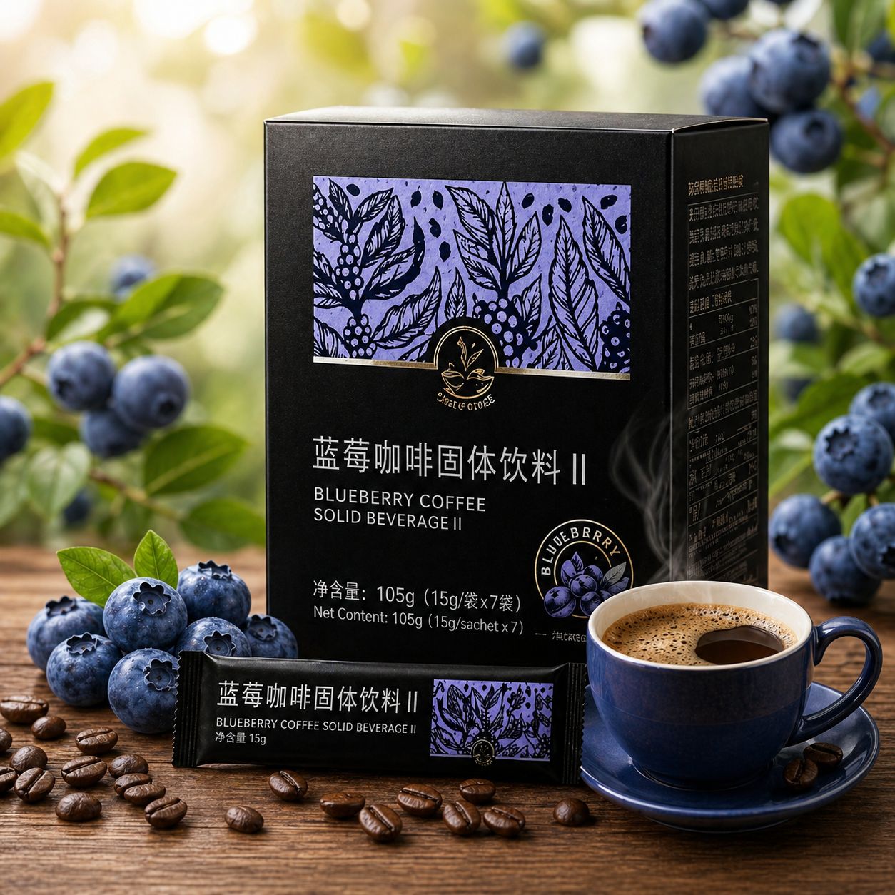 Blueberry coffee solid beverage 11