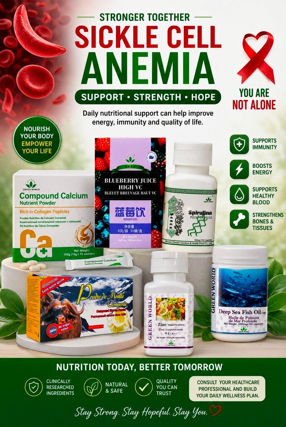 Sickle cell anemia support supplements..1 month pack