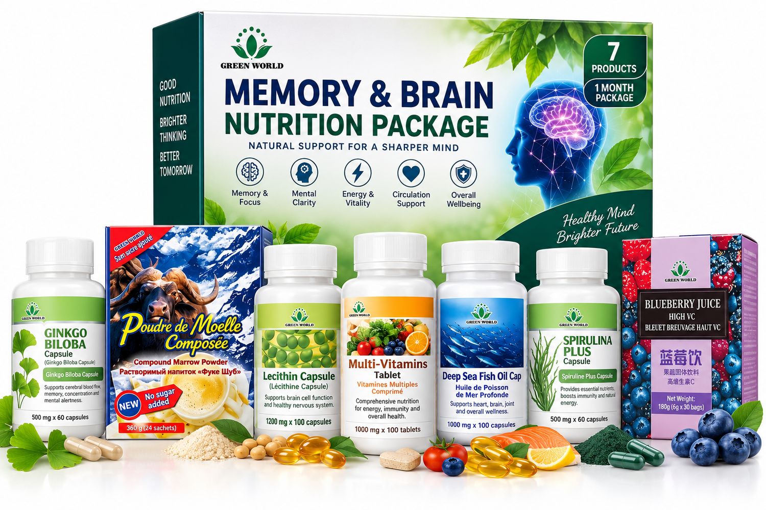 Complete brain and memory wellness support..1 month pack
