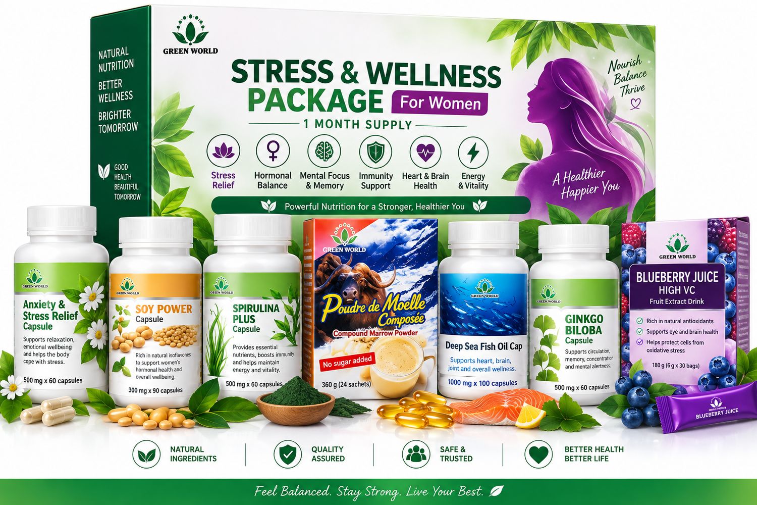 🧘 Stress &amp; Wellness Package for Women — 1 Month