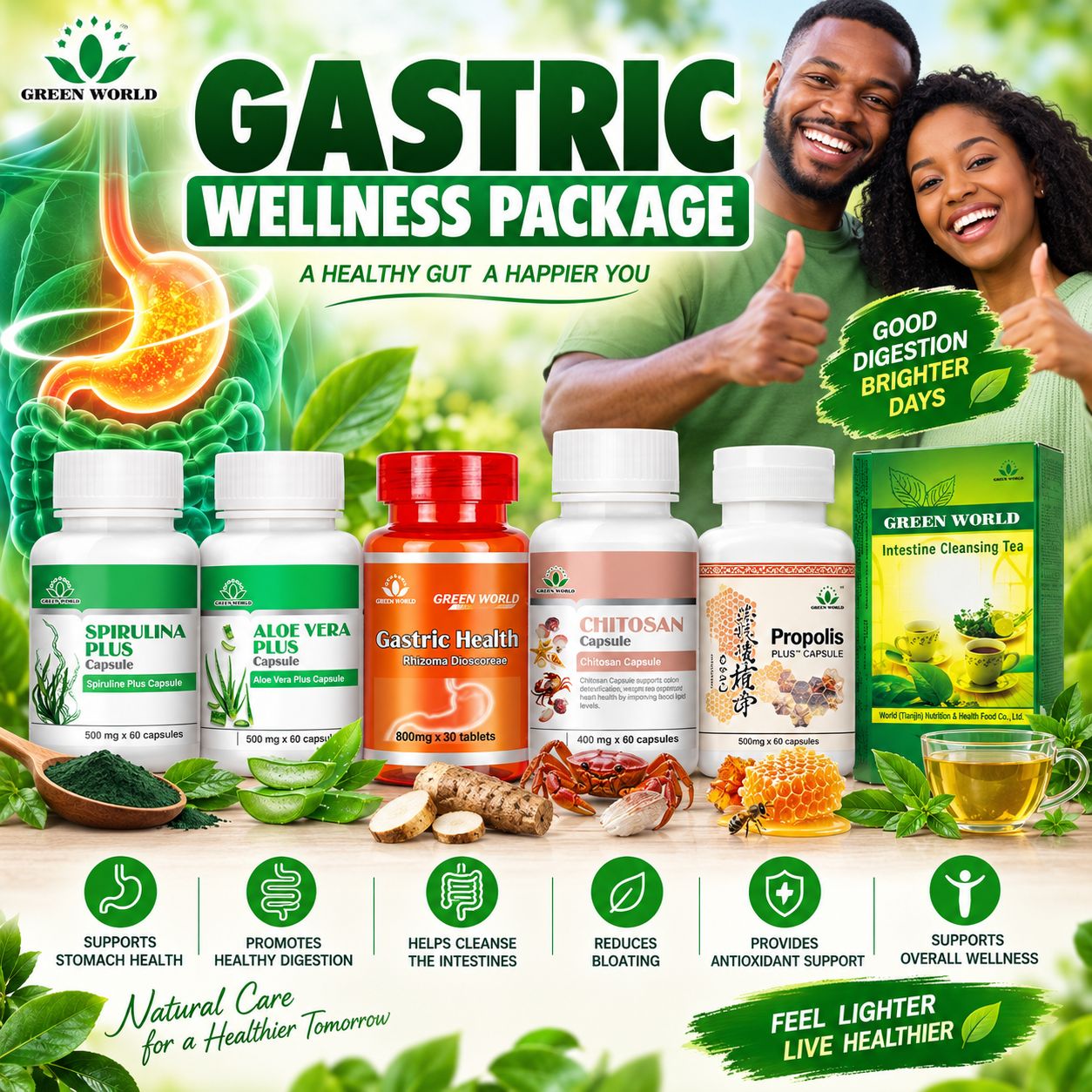GASTRIC WELLNESS PACKAGE Complete Digestive &amp; Gut Support – 1 Month Package