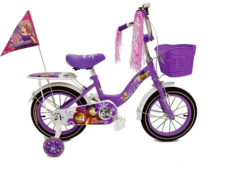 Детский двухколёсный велосипед Принцесса 12, фиолетовый