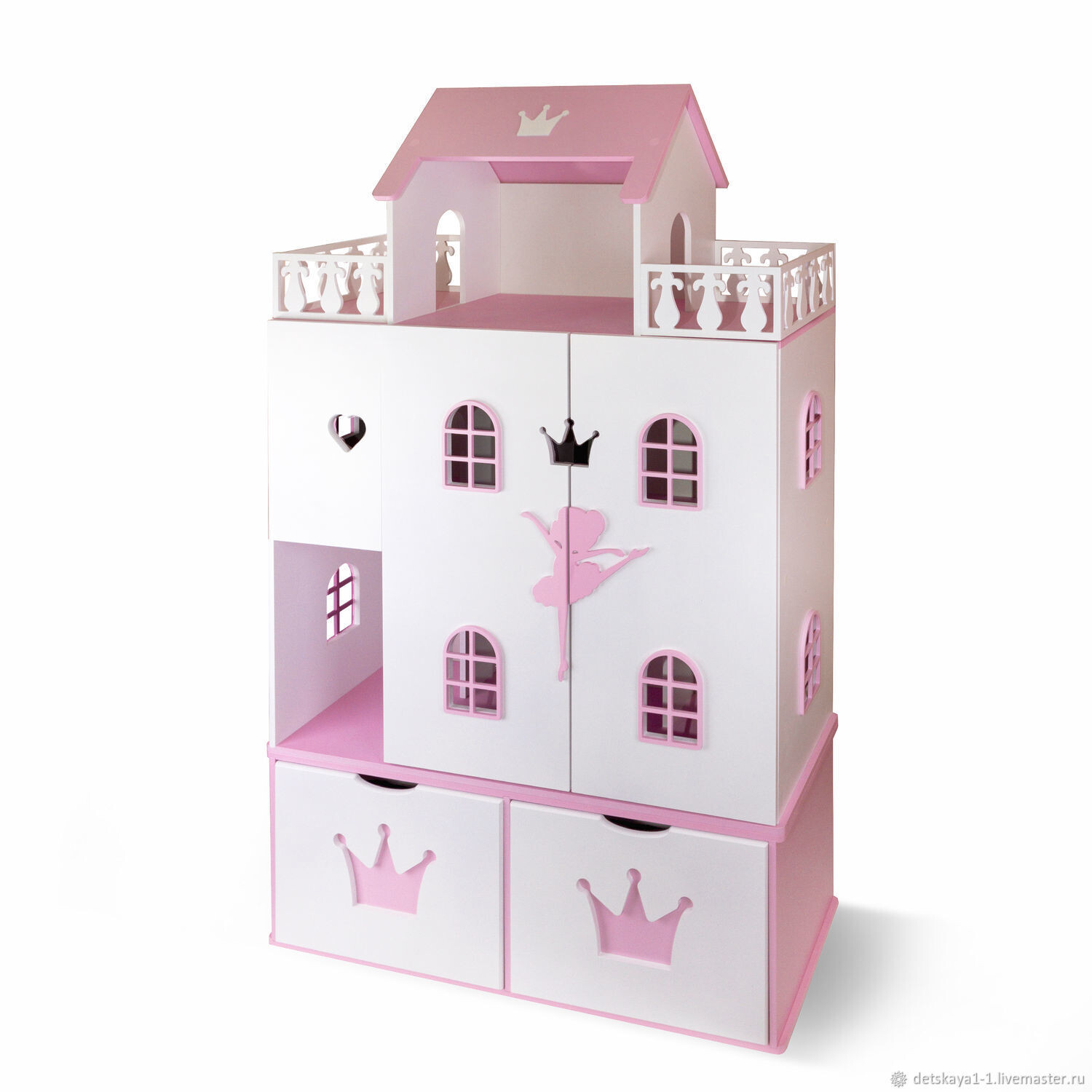 Кукольный домик Балерина (белый-розовый)
