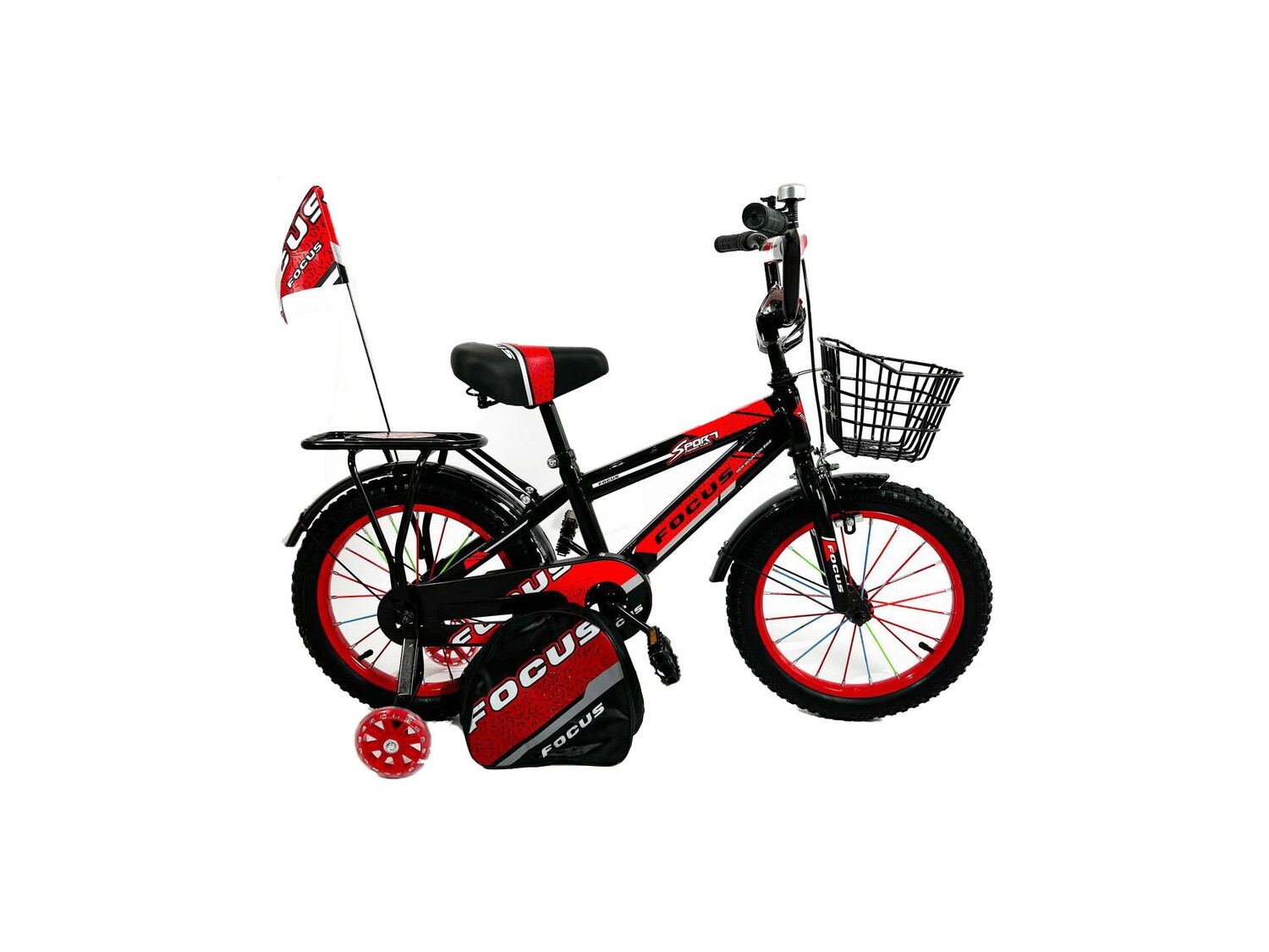 Детский велосипед Focus 18D черно-красный