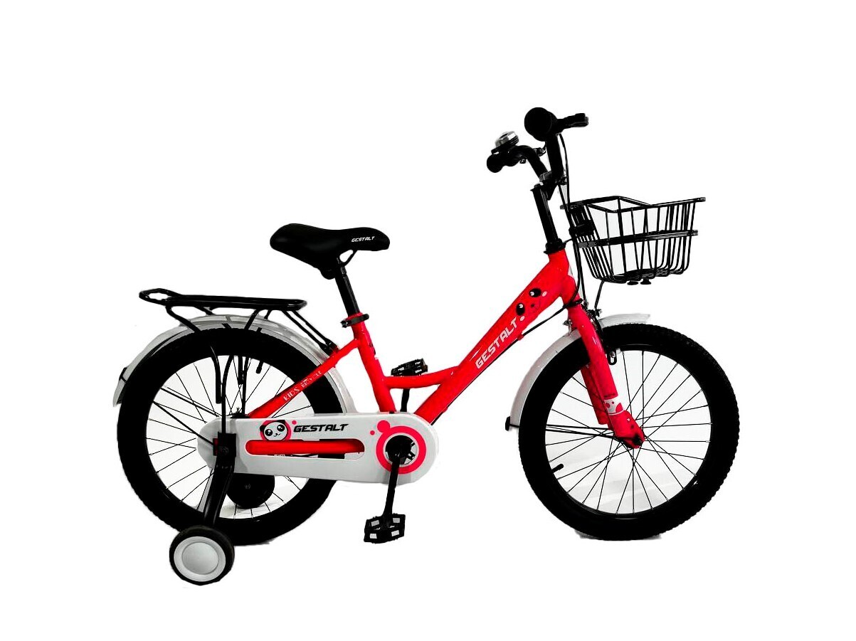 Велосипед двухколёсный детский GESTALT 14D, розовый с черными колесами