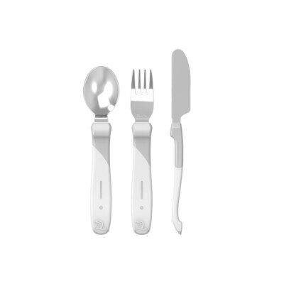 Набор приборов Twistshake Learn Cutlery Stainless Steel с 12 мес белый
