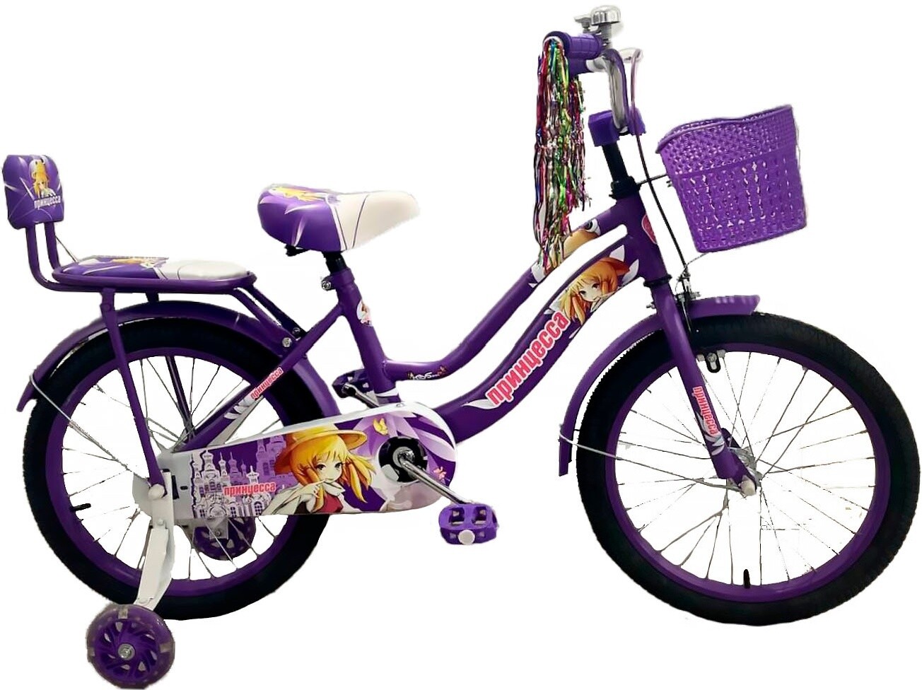 Велосипед Принцесса 18D 2021, фиолетовый