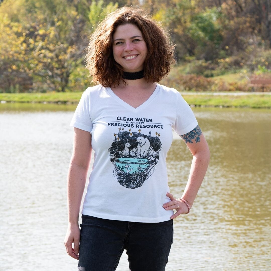 Clean Water Women's Vneck Tshirt