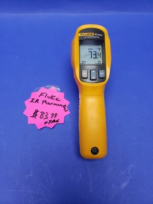 FLUKE 62 MAX INFRARED HAND HELD THERMOMETER -30* TO 500*C
MEASURES IN DEGREES OR CELSIUS