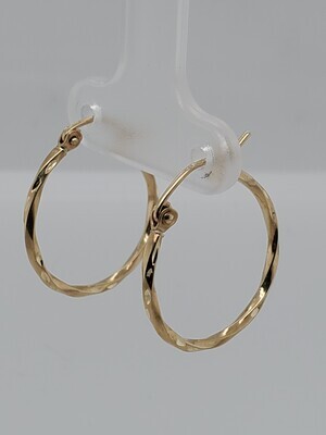 BRAND NEW!! 10KT SMALL TWISTED HOOP EARRINGS INVENTORY # I-18340 75TH AVE