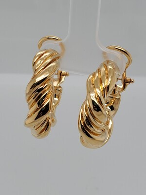 BRAND NEW!! 14kt HOLLOW TWISTED HOOP EARRINGS INVENTORY # I-18287 75TH AVE