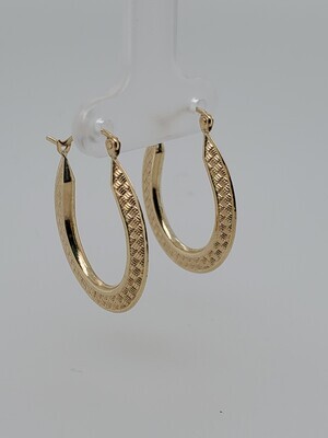 BRAND NEW!! 14KT SMALL HOLLOW HOOPS WITH DIAMOND CUT DESIGN INVENTORY # I-18316 75TH AVE