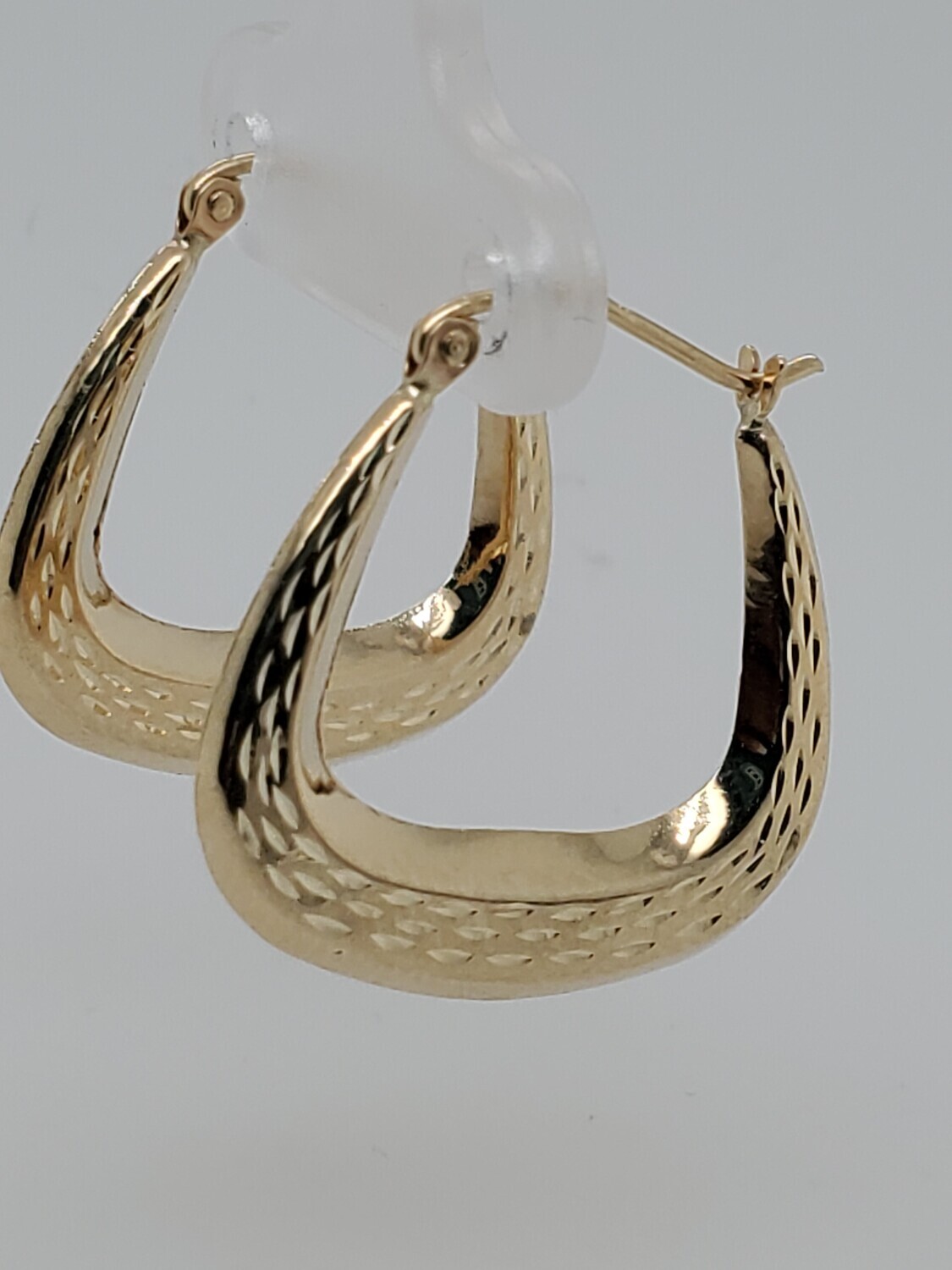BRAND NEW!! 14KT SQUARE BOTTOM HOLLOW HOOP EARRINGS INVENTORY # I-18320 75TH AVE