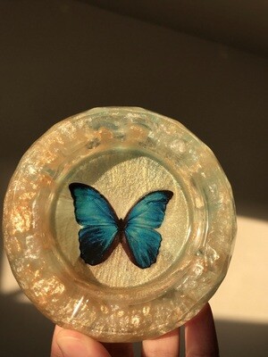 Blue Butterfly Ashtray
