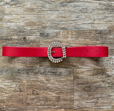 Red Crystals Buckle Belt