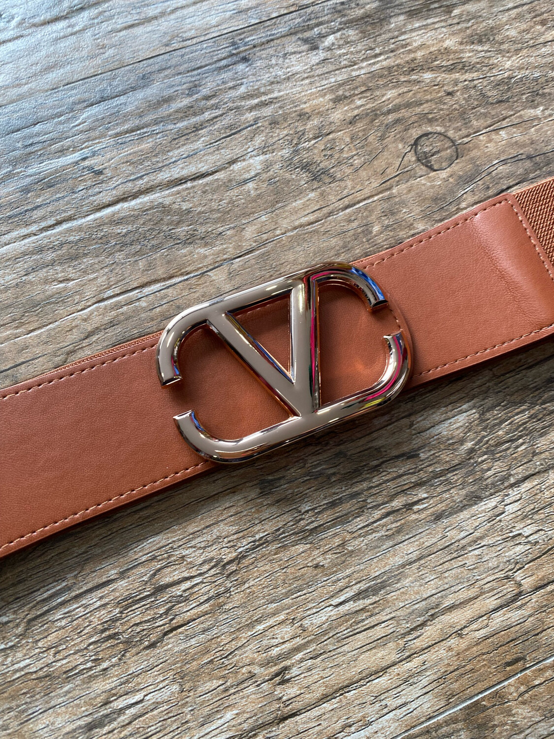 Valentino Inspired Camel Spandex Belt 