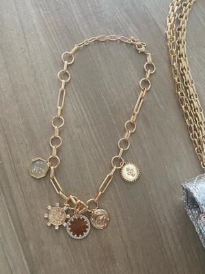Golden Charms Chain Necklace