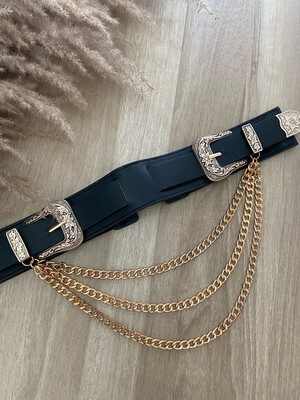 Black Gold Chains Belt