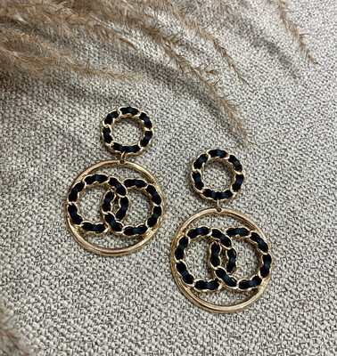 Black Gold Designer Inspired Earrings