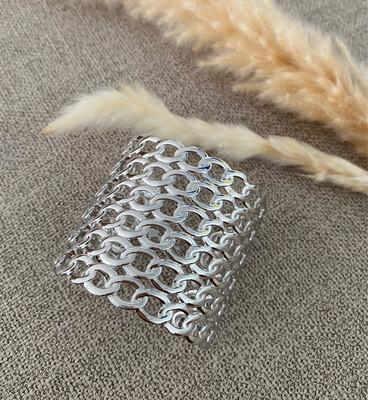Silver Chains Cuff Bracelet