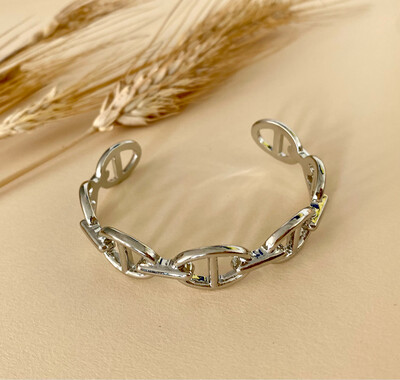 Silver Chain Cuff Bracelet