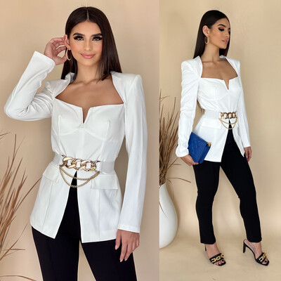 Catalina White Blouse With Belt