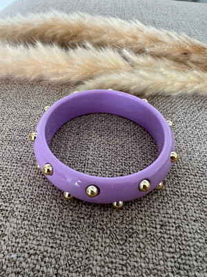 Lilac Gold Studs Bracelet 