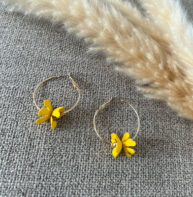 Cute Flower Yellow Earrings