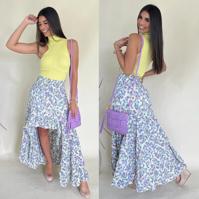 Lavender Spring Hi-Low Skirt (One Size)