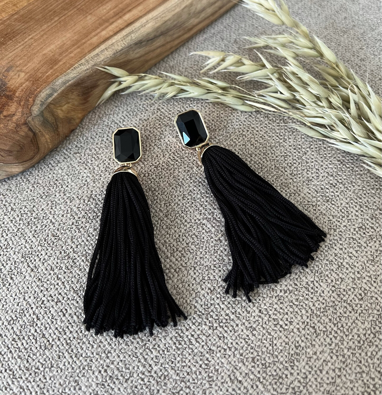 Black Tassel Elegant Earrings