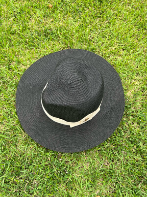 Black Ivory Ribbon Hat