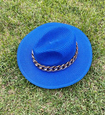 Royal Blue Gold Chain Hat