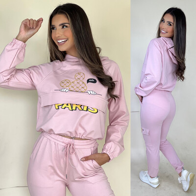 Mickey In Paris Pink Joggers Set