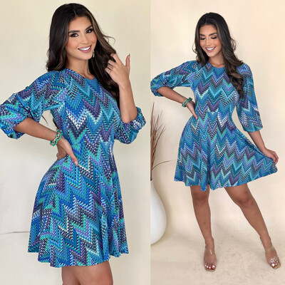 Blues Fit & Flared Dress By Pía