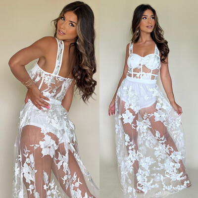 Enchanted White Lace Maxi Dress