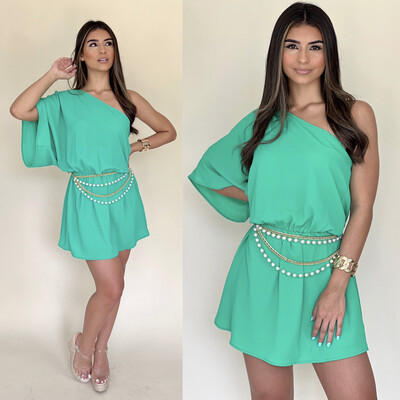 Emerald One Shoulder Dress