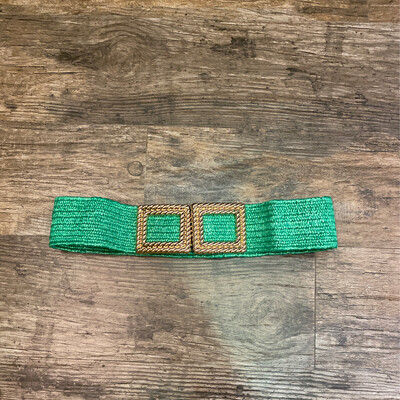 Emerald Green Straw Belt