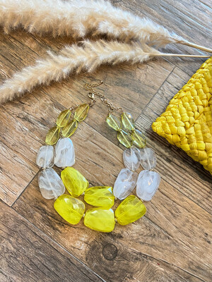 Yellow Bold Layers Necklace