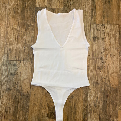  White V Bodysuit  (One Size)