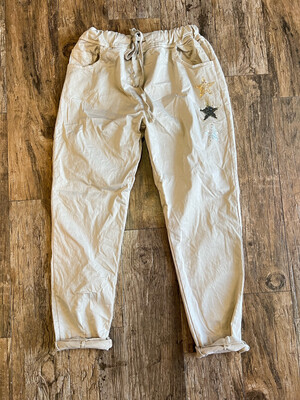 Light Nude Stars Joggers (One Size)