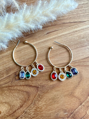 Bejeweled Hoops Earrings