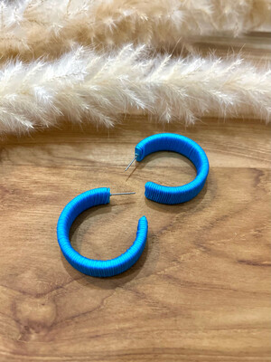 Blue Hoops Earrings