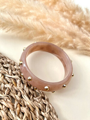 Nude & Gold Acrylic Bracelet