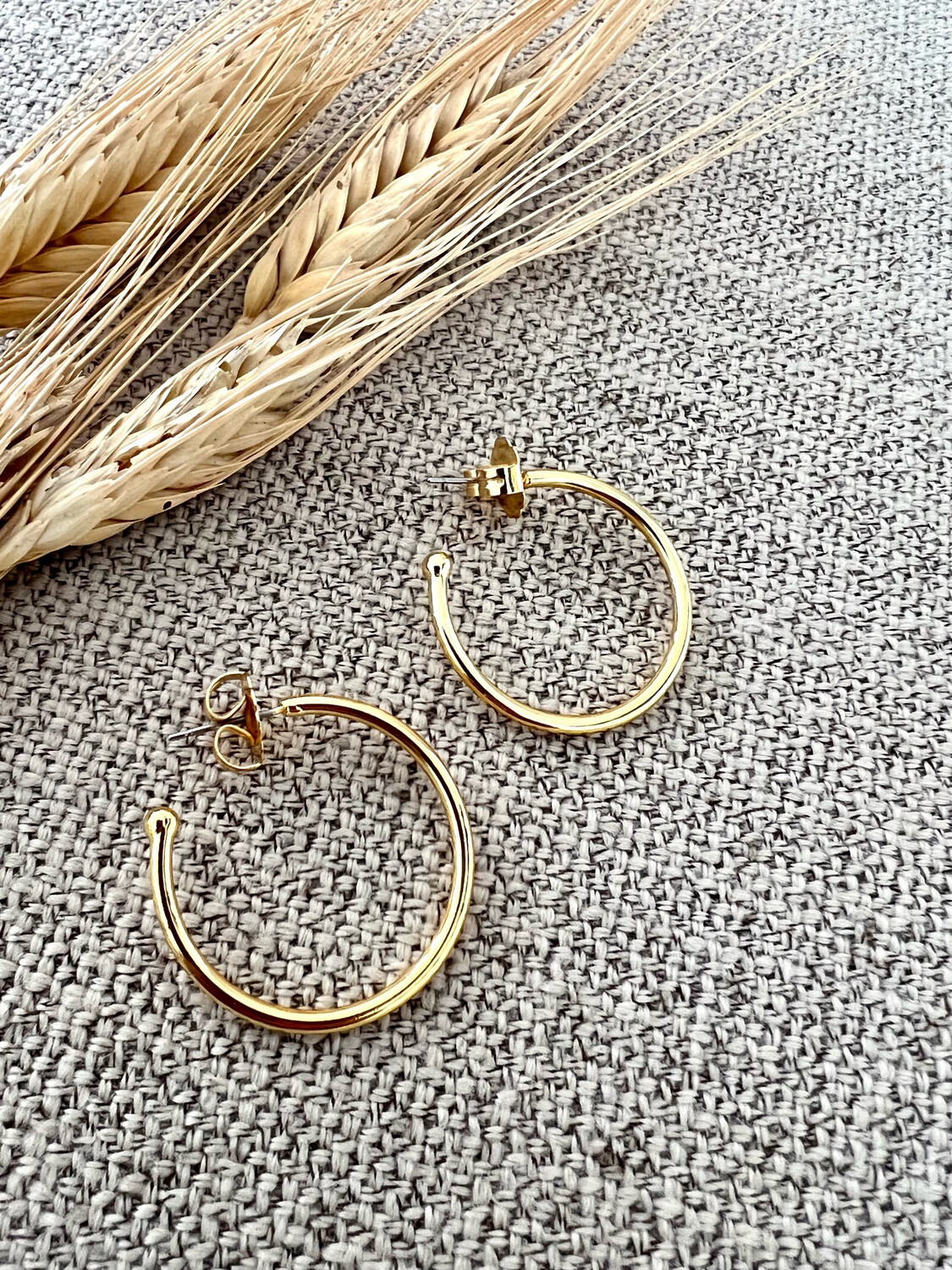 Golden Emilia Hoops Earrings