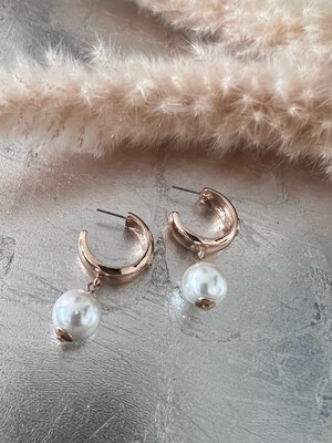 Pearl On A Hoop Earrings