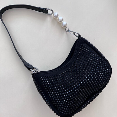 Black & Pearls Small Handbag