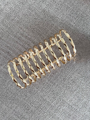 Gold Hammered Long Bracelet 