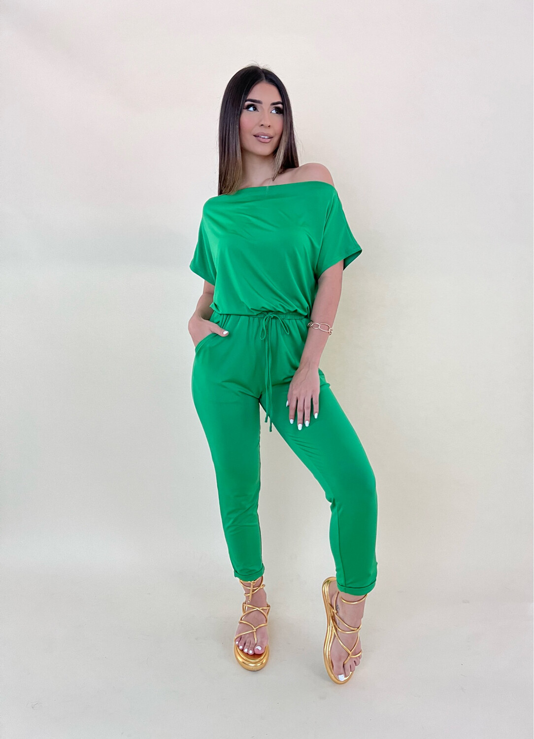 Simply Kelly Green Casual Jumpsuit